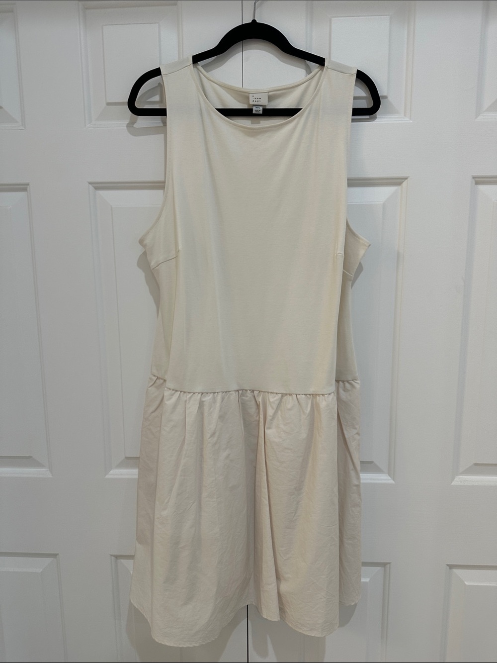 a new day Cream Sleeveless Drop-Waist Dress
